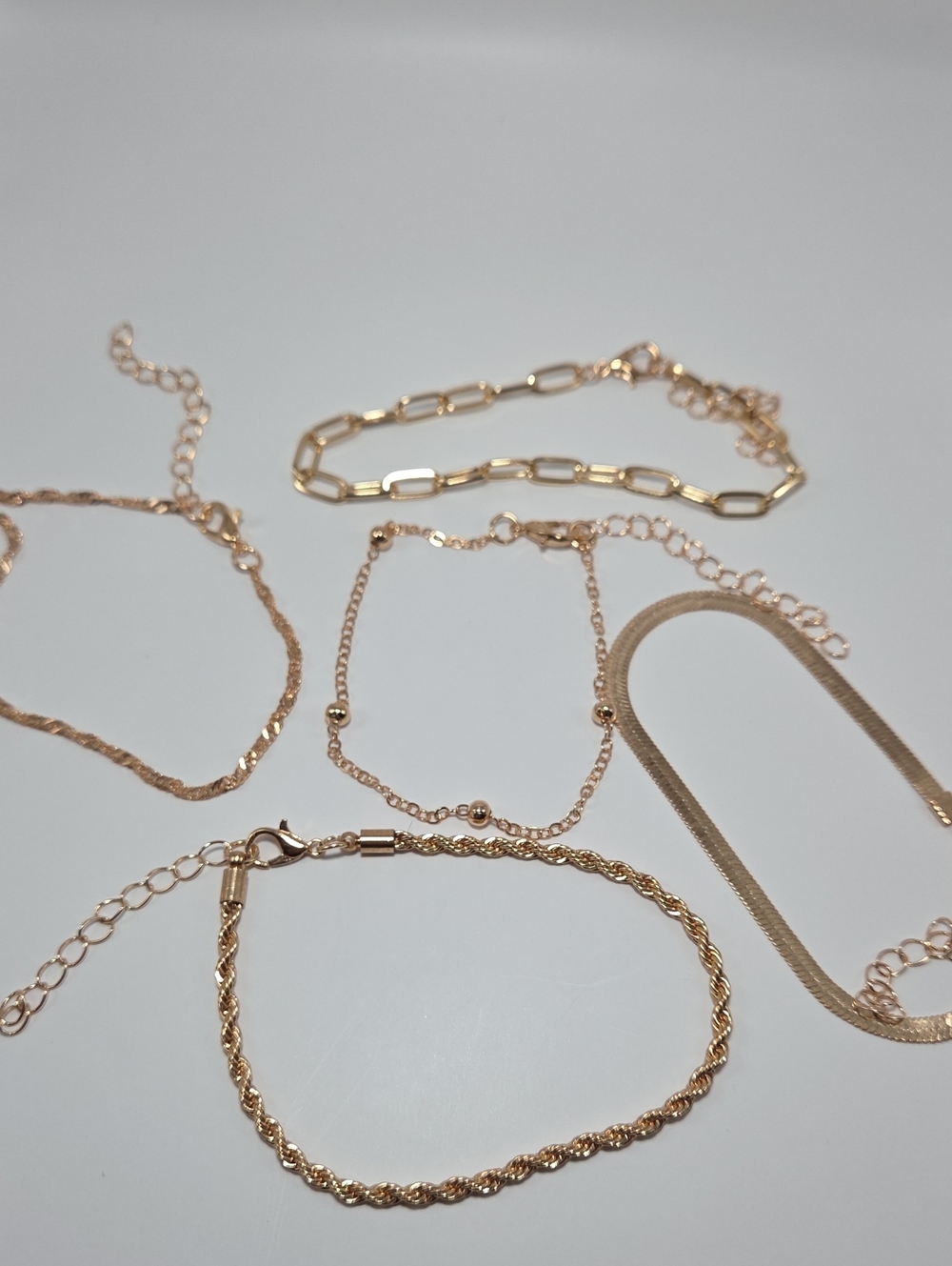 Gold Braceletlt Set - Adjustable Set Of 5